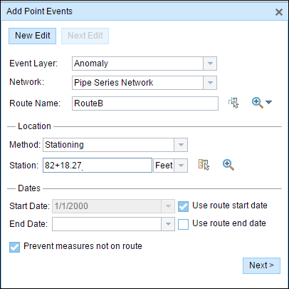 Add Point Events widget Add Point Events widget